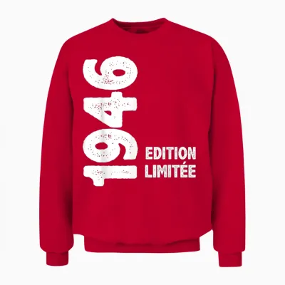 1946 79 Years Man Woman Birthday Gift Man 1946 T-Shirt, Black, S Unisex Sweatshirt - Red
