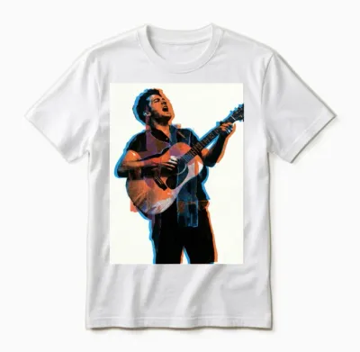 Guitarist Burst Pop Art Unisex T-Shirt - White
