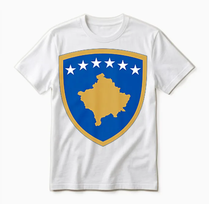 Kosovo Wappen Kosovarische Flagge Kosovare Unisex T-Shirt in White
