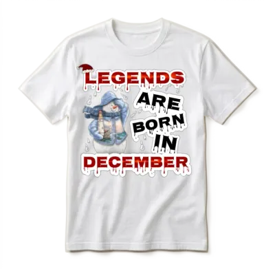 Born in December Shirt New Year Unisex T-Shirt - White
