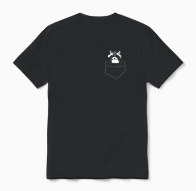 Raccoon - in Breast Pocket / Shirt Pocket Unisex T-Shirt - Black