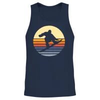 Retro Snowboard Unisex Tank Top - Navy – 2