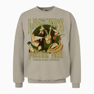 Disney a Goofy Movie Lester's Possum Park Vintage Unisex Sweatshirt - Sand