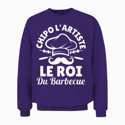 Bbq Humor | Barbecue | Chipo the Artist King of Barbecue T-Shirt, Black, S Unisex Sweatshirt - Purple