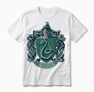 Harry Potter Slytherin House Crest T-Shirt Small Unisex T-Shirt - White