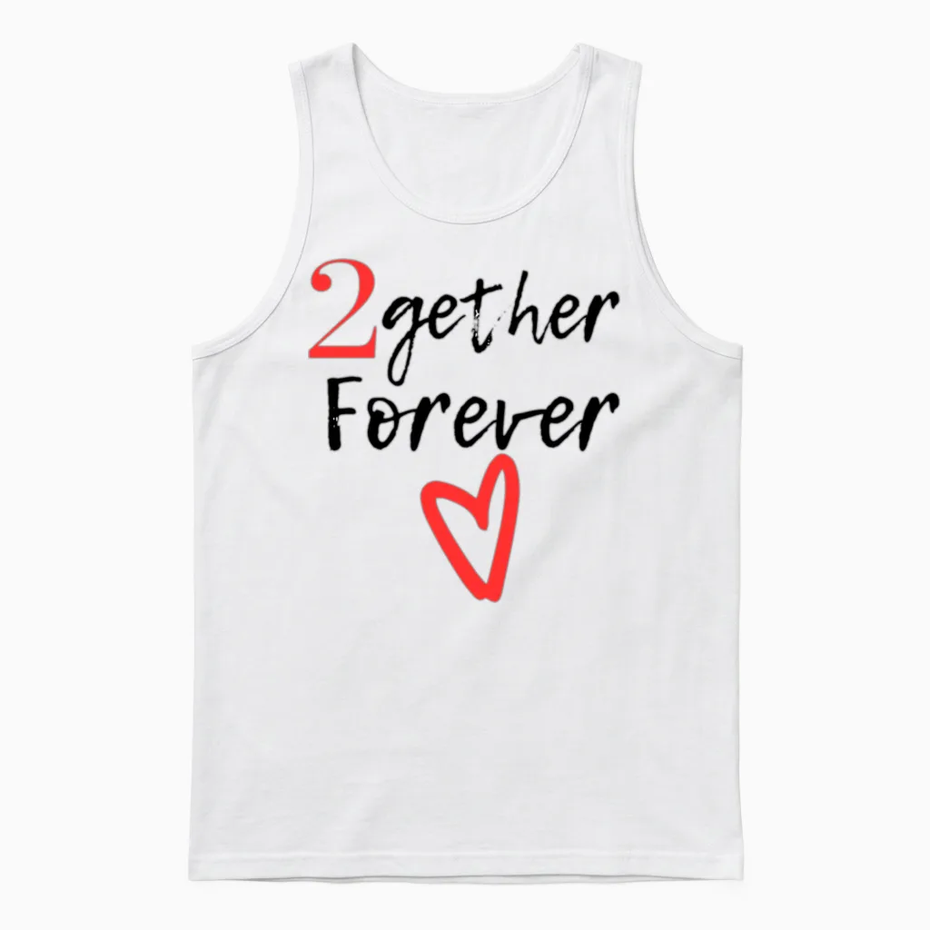 2 Year Anniversary Couples & Matching Unisex Tank Top in White
