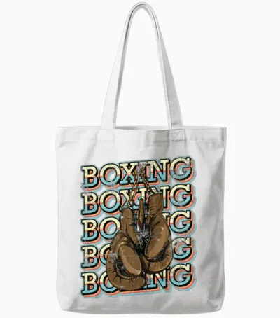 Boxing Gloves Retro Tote Bags - White
