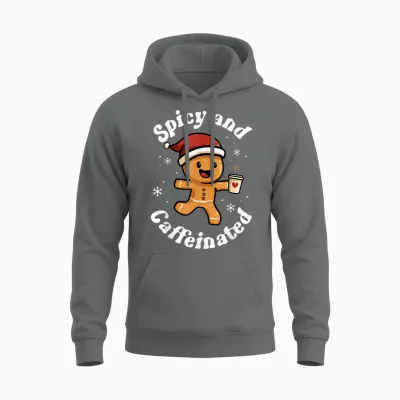 Spicy and Caffeinated Coffee Women Gingerbread Christmas Unisex Hoodie - Graphite Heather