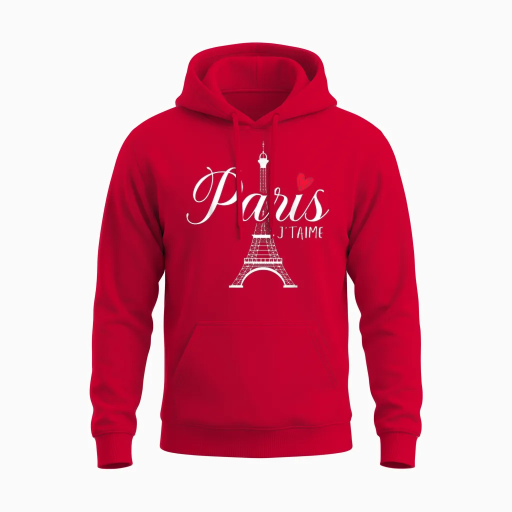 Paris Frankreich French Nizza Eiffelturm Männer Damen Kinder Unisex Hoodie in Red