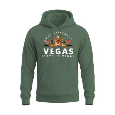 What Happens in Vegas Stays in Vegas Unisex Hoodie - Military Green