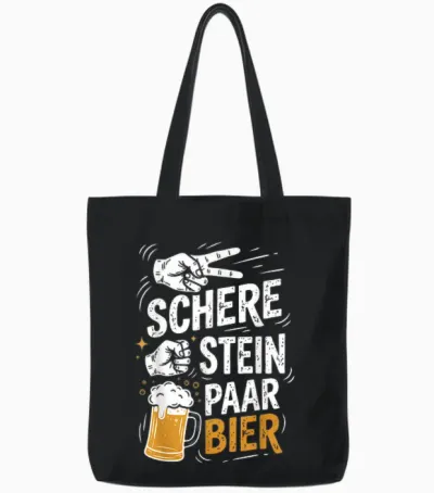 Schere Stein Paar Bier Lustiges Bier Humor Party Beer Tote Bags - Black