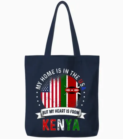 Kenyan American Flag Kenyan Roots Usa Citizen Tote Bags - Navy