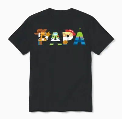 Disney and Pixar's Toy Story Papa Father's Day Dad Birthday T-Shirt, Black, S Unisex T-Shirt - Black