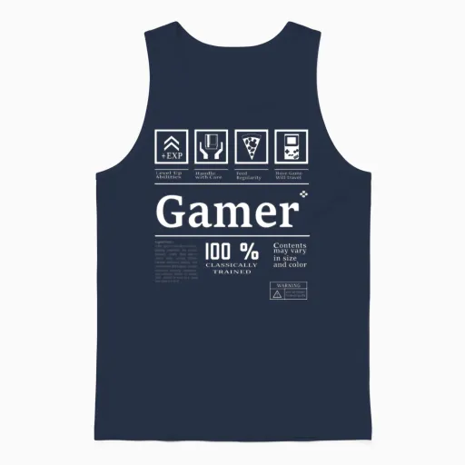 Gamer Gaming Gift Unisex Tank Top in Navy