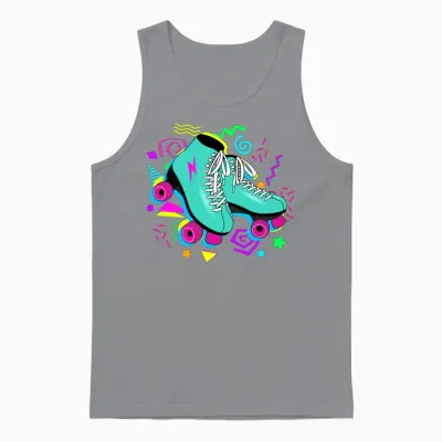 Roller Skates Neon Retro Unisex Tank Top - Sport Grey