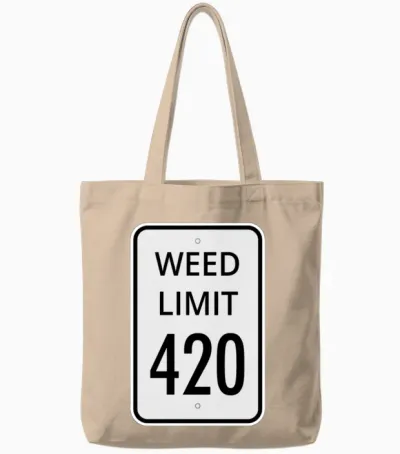 Weed Limit 420 Tote Bags - Natural