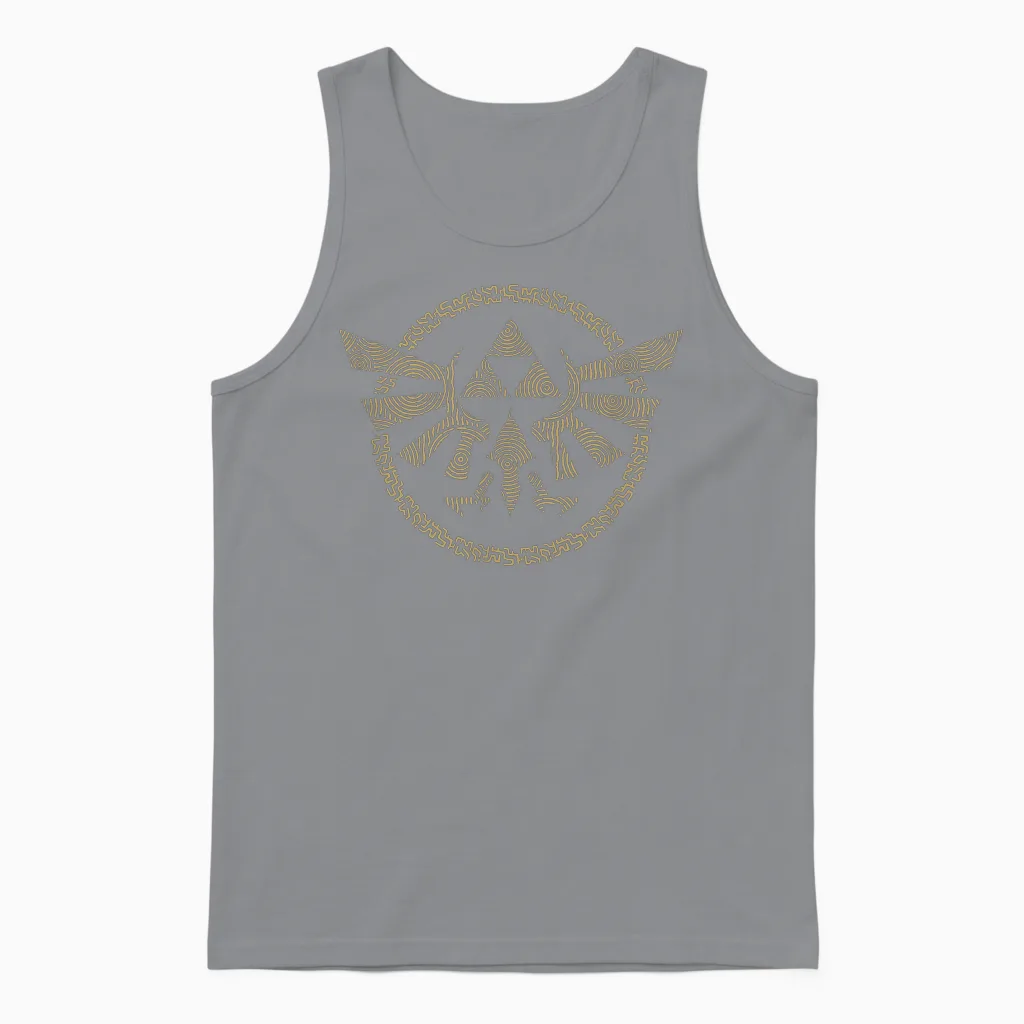 The Legend of Zelda Tears of the Kingdom Hyrule Badge Unisex Tank Top in Sport Grey