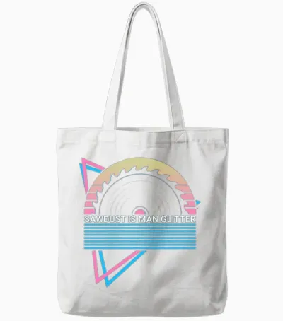 Funny Carpenter Carpentry Retro Tote Bags - White