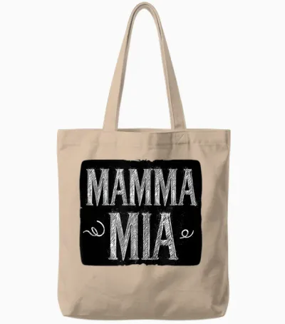 Lustiges Mamma Mia Logo Tote Bags - Natural