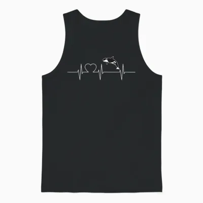 Orca Orcas Animal Outfits Cooles Herzschlag-Design Mit Orca T-Shirt Für Kinder, Schwarz, Kurzarm, S Unisex Tank Top - Black