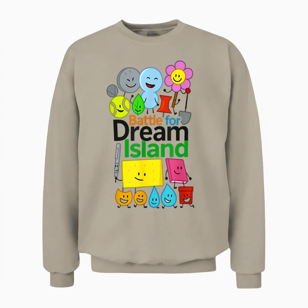 Hilarious Bfdi Graphics for Kids Battle for Dream Boys Gifts Unisex Sweatshirt in Sand