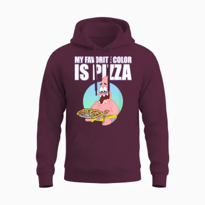 Patrick Loves Pizza Unisex Hoodie - Maroon