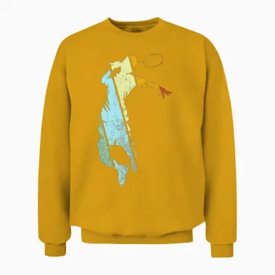 Badminton Retro Unisex Sweatshirt - Gold