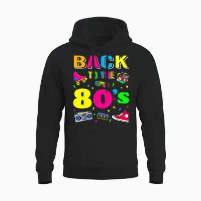 80s Retro Motto I Love 80's Unisex Hoodie - Black