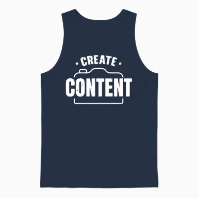 Create Content Creator Social Media Influencer Unisex Tank Top - Navy