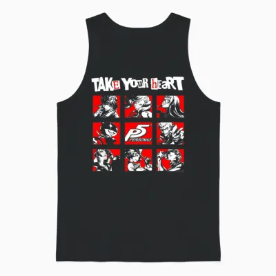Persona 5 Take Your Heart Character Grid Rpg Video Game Unisex Tank Top - Black