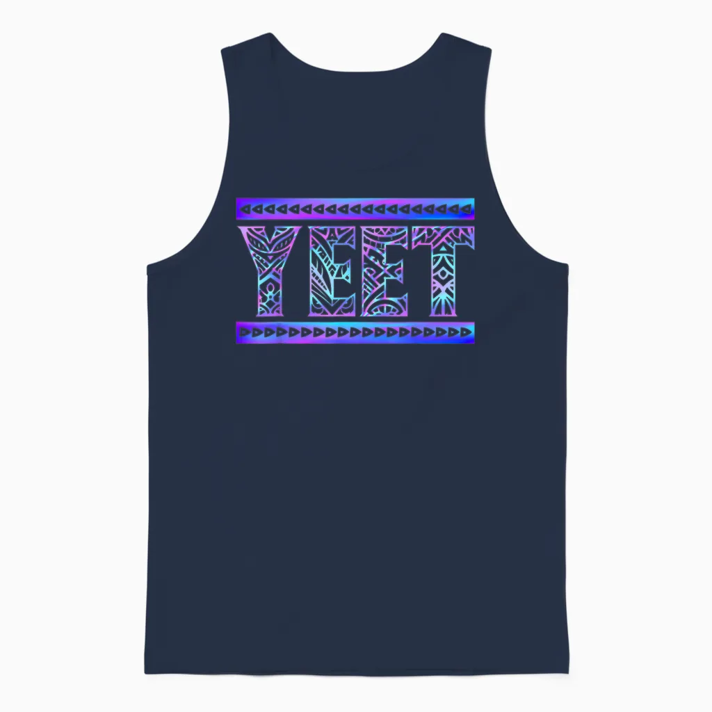 Yeet Tribal Art Funny Quote for Men Boys Kids Women Unisex Tank Top in Navy