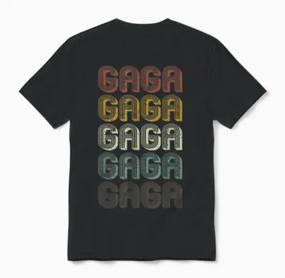 Retro Gaga First Name Personalized Gaga Groovy Vintage Unisex T-Shirt - Black