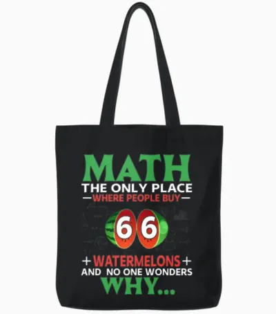 Funny Math Tote Bags - Black