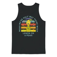 Lemon on a Pear Funny Unisex Tank Top - Black – 1
