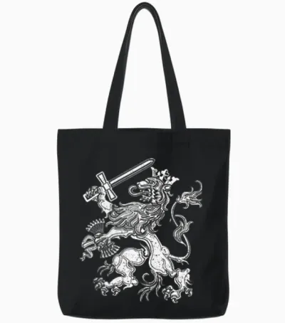 Dutch Lion of the Netherlands Holland Holland Orange T-Shirt, Orange, S Tote Bags - Black
