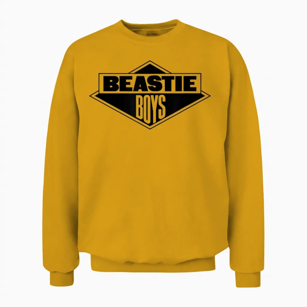 The Beastie Boys Timeless Music Printed Hip Hop Retro T-Shirt, Blue, S Unisex Sweatshirt in Gold