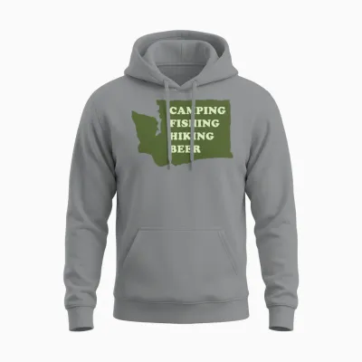 Camping Fishing Hiking Beer Unisex Hoodie - Sport Grey