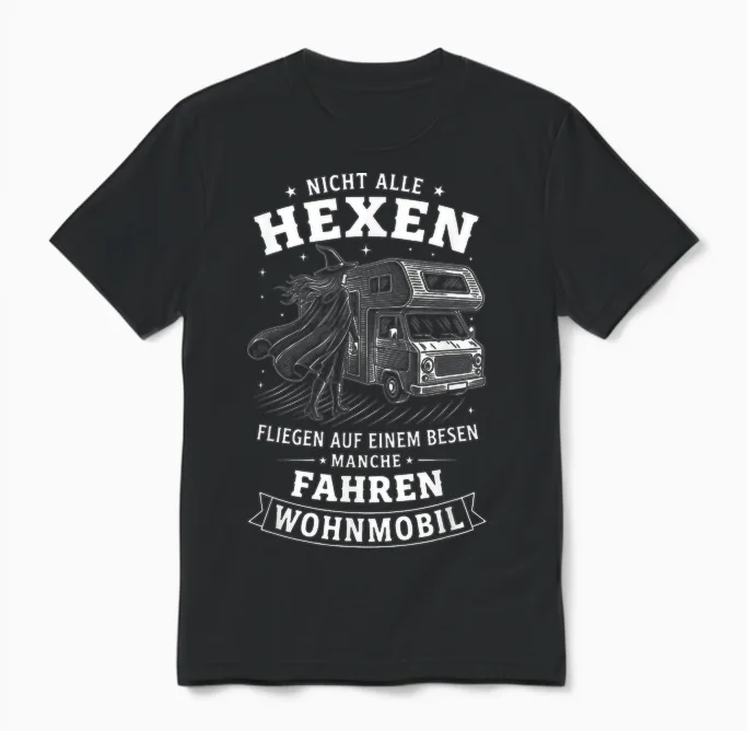Nicht Alle Hexen Fliegen Auf Einem Besen Manche Fahren Unisex T-Shirt in Black