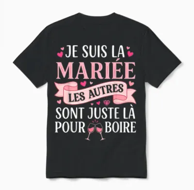 Je Suis La Mariée Les Autres Sont Juste Là Pour Boire Unisex T-Shirt - Black