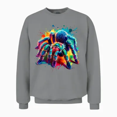 Bunte Splash-Art-Vogelspinnen-Spinnen-Vogelspinnen-Liebhaber Unisex Sweatshirt - Sport Grey
