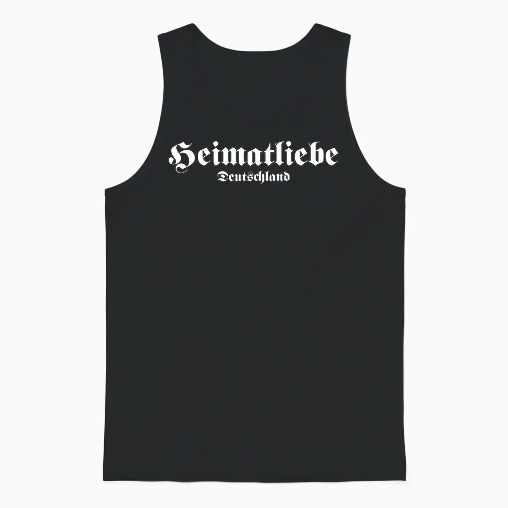 Heimatliebe Germany Patriot Politics Statement Demo T-Shirt, Black Unisex Tank Top in Black