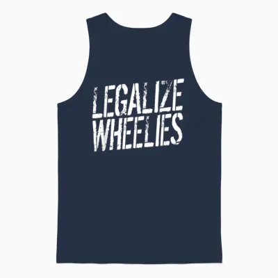Legalize Wheelies Tshirt Motorrad Biker Rider Gesc Unisex Tank Top - Navy