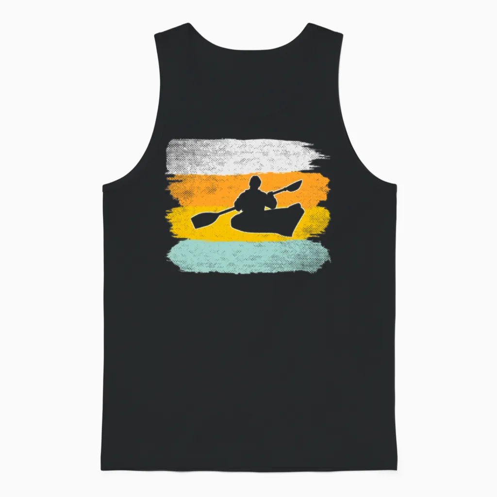 Canoe Retro Unisex Tank Top in Black