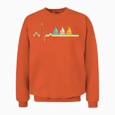 Sailing Retro Heartbeat Unisex Sweatshirt - Orange