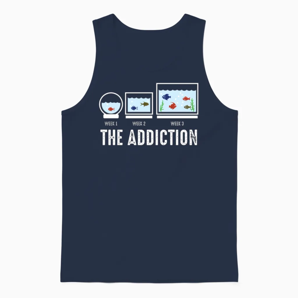 Aquarium Fun Aquarist Tank Addiction Fish Keeping Unisex Tank Top in Navy