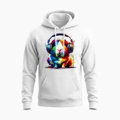 Guinea Pigs Gift for a Guinea Pig Lover Colourful Splash Art Guinea Pig Lovers Guinea Pig Unisex Hoodie - White