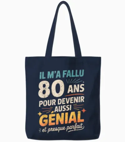 Cadeau Anniversaire 80 Ans Humour Original 80 Ans Homme Tote Bags - Navy