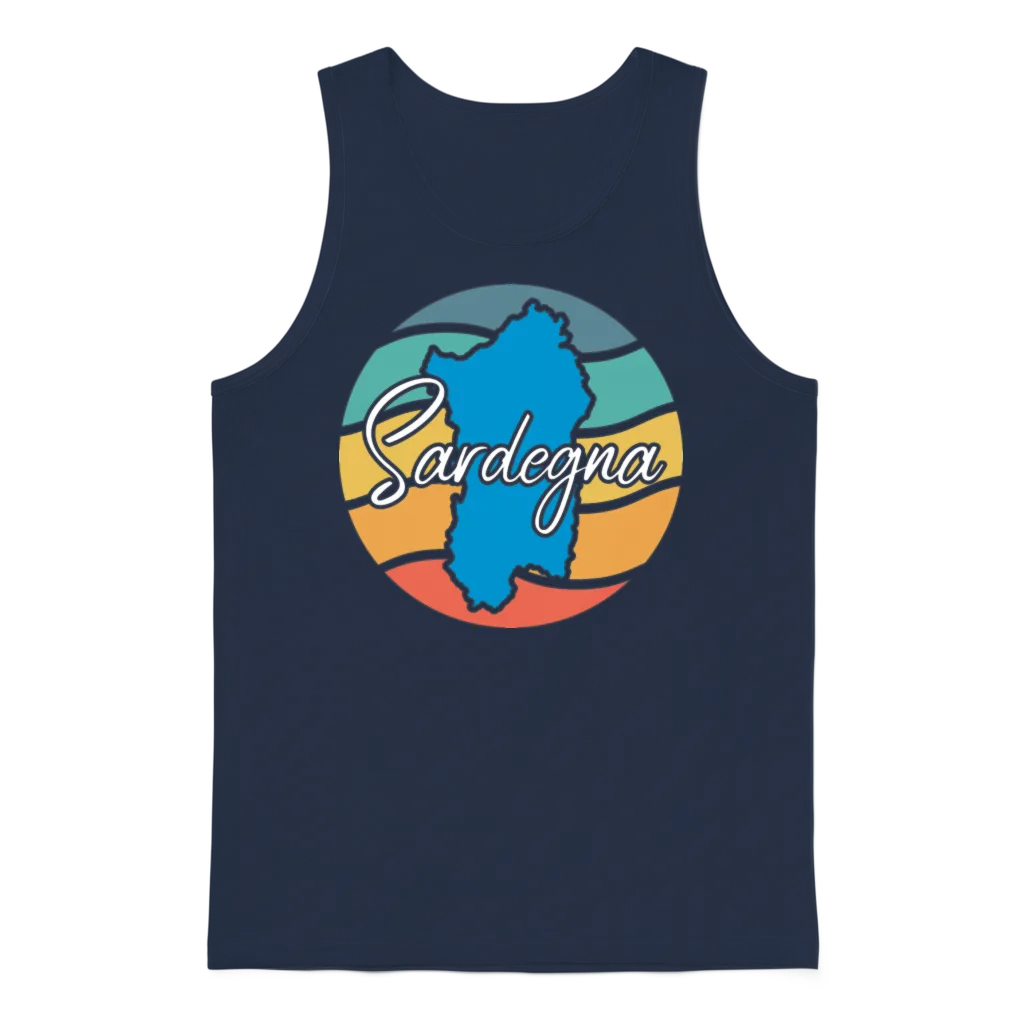 Retro Sardegna Unisex Tank Top - Navy