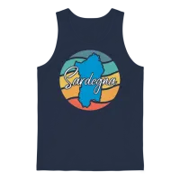 Retro Sardegna Unisex Tank Top - Navy – 1