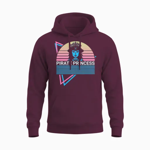 Pirate Princess Retro Unisex Hoodie - Maroon